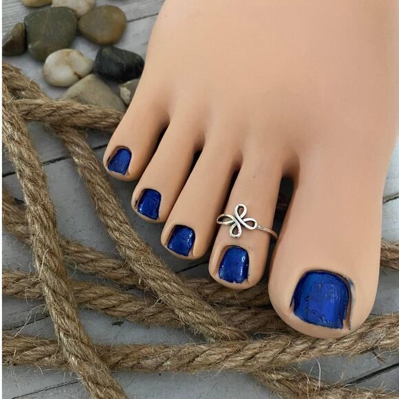 Sterling Silver Cross Toe Ring Mid Ring - Picture 1 of 3